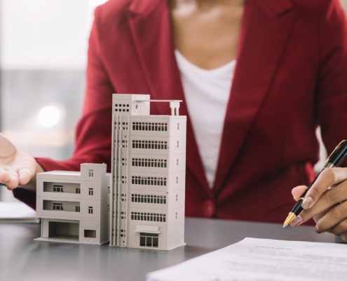 Business person reviewing commercial property insurance_